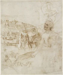 View of the City of Perugia, with the Penitent St Jerome in the Foreground [recto]
